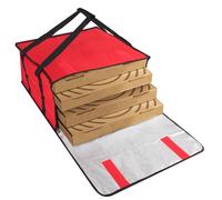 Trail Maker Extra Large Insulated Pizza Carrier - Holds up to 4 Fresh Pizzas, Delivery Food Bag for Personal and Professional Use (Red)