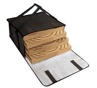 Trail Maker Insulated Pizza Carrier Bags - Extra Large, Holds up to 4 Fresh Pizzas, Delivery Food Bag for Personal and Professional Use (Black)
