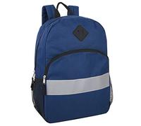 Trail maker Kids Reflective Backpack for School, Colourful Backpack with Reflector Strips, Side Pocket, Padded Straps (Blue)
