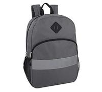 Trail maker Kids Reflective Backpack for School, Colourful Backpack with Reflector Strips, Side Pocket, Padded Straps (Grey)