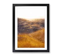 Trail On The Desert Painting Modern Framed Wall Art Print, Ready to Hang Picture for Living Room Bedroom Home Office Décor, Black A3 (34 x 46 cm)