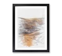Trail On The Desert Sketch Modern Framed Print | A3 Black Framed Wall Art | Ready to Hang | Modern Landscape Picture | Living Room Bedroom Lounge Office