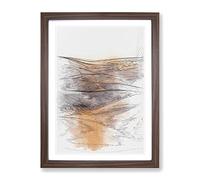 Trail On The Desert Sketch Modern Framed Print | A4 Walnut Framed Wall Art | Ready to Hang | Modern Landscape Picture | Living Room Bedroom Lounge Office