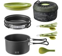Trail Outdoor Leisure 11pc Camping Cookware Set 2 Person Cook Kit Pot Pan Plates Cutlery Trail Outdoor Leisure Multicolor