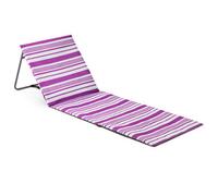 Trail Outdoor Leisure Beach Mat With Adjustable Backrest Folding Sun Lounger Chair With Carry Handle - Purple