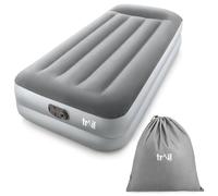 Trail Outdoor Leisure Deluxe Inflatable Airbed Mattress with Built In Pump Single Double in Grey Trail Outdoor Leisure Grey Single