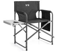Trail Outdoor Leisure Folding Directors Chair With Side Table in Black Trail Outdoor Leisure Black