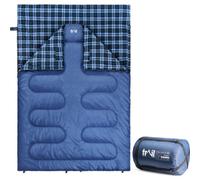 Trail Outdoor Leisure Luxury Flannel Lined Cotton Sleeping Bag - Double Navy