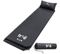 Trail Outdoor Leisure Single Camping Mat Inflatable Camp Roll Mattress Self Inflating With Pillow in Black Trail Outdoor Leisure Black Single