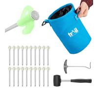 Trail Outdoor Leisure Trail 20pc Glow In Dark Tent Pegs Hard Ground with Mallet Peg Extractor & Bag Trail Outdoor Leisure Multicolor