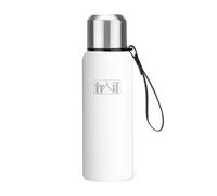 Trail Outdoor Leisure Trail Vacuum Flask with Strap Stainless Steel 600-1000ml Hot Cold in White | Size: Small Trail Outdoor Leisure White Small