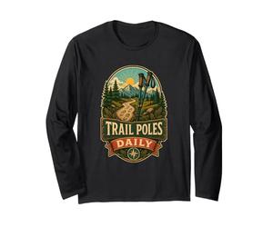 Trail Poles Daily Mountain Route Nordic Walking Long Sleeve T-Shirt