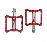 Trail-Ready Bicycle Pedals Featuring Precision-Machined Aluminum Body and Reflective Safety Elements (red)
