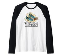 Trail Runner Hiker Trail Mix is My Medication Raglan Baseball Tee
