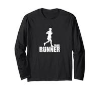 Trail Runner Silhouette Mountain Landscape Long Sleeve T-Shirt