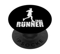 Trail Runner Silhouette Mountain Landscape PopSockets Adhesive PopGrip