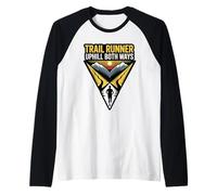 Trail Runner Uphill Both Ways Mountain Ultra Trails Running Raglan Baseball Tee