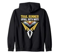 Trail Runner Uphill Both Ways Mountain Ultra Trails Running Zip Hoodie