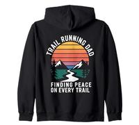 Trail Running Dad Finding Peace On Every Trail Zip Hoodie