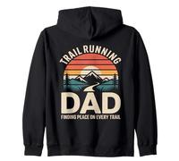 Trail Running Dad Finding Peace On Every Trail Zip Hoodie