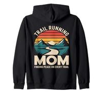 Trail Running Mom Finding Peace On Every Trail Zip Hoodie
