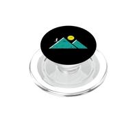 Trail Running Mountain Silhouette Sun PopSockets PopGrip for MagSafe