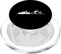 Trail Running Silhouette Forest Mountains Sun PopSockets PopGrip for MagSafe