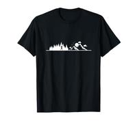 Trail Running Silhouette Forest Mountains Sun T-Shirt