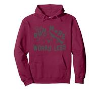 Trail Running Trail Run More Worry Less Pullover Hoodie, Adult Unisex, Burgundy, Small