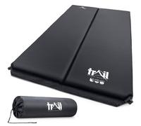 Trail Self Inflating Camping Mat 5cm Thick Double Inflatable Mattress And Bag Black