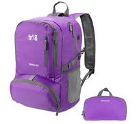 Trail Sintra Ultra Lightweight Folding Backpack 20L, Purple Ultralight Packable Daypack for Travel, Hiking, Camping & Cycling, Lightweight Ripstop Outdoor Rucksack, Chest Strap & Bottle Holders, 370g