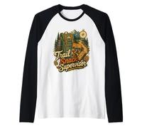 Trail Snack Supervisor Hiking Trail Mix Backpacker Graphic Raglan Baseball Tee