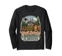 Trail Snacks Summit Dreams Hiking Funny Retro Saying Long Sleeve T-Shirt