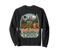 Trail Snacks Summit Dreams Hiking Funny Retro Saying Sweatshirt