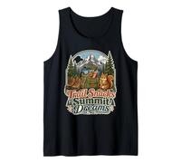 Trail Snacks Summit Dreams Hiking Funny Retro Saying Tank Top