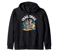 Trail Snail Hiking Funny Hiker Camping Forest Trek Zip Hoodie