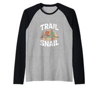 Trail Snail Hiking Hiker Backpacking Mountain Trekking Raglan Baseball Tee
