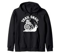 Trail Snail Hiking Humor Slow Hiker Backpacking Zip Hoodie