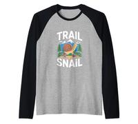 Trail Snail Hiking Mountain Backpacking Outdoors Humor Raglan Baseball Tee
