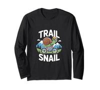 Trail Snail Mountain Bike Rider Cycling MTB Trails Long Sleeve T-Shirt