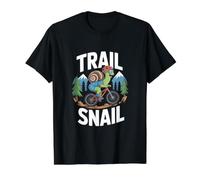 Trail Snail Mountain Biking Funny Cycling Lover Value Graphic T-Shirt, Men, Black, L