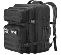 Trail Tactical Backpack, 45L, Black | Military Army Style Rucksack, MOLLE System, Laptop Sleeve, Full Clamshell Opening, Padded Back & Adjustable Chest Strap