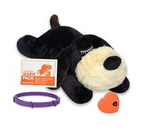 Trail Tail 2025 Dog Puppy Toy with Heartbeat New Model,Heartbeat Puppy Toy,Calming Dog Toy Set with Collar and 48h Warm Pack (Black)