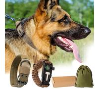 Trail Tail Heavy Duty Dog Collar,Tactical Dog Collar for Large Dogs,Thick Pitbull Collar,M-L-XL Wide,Metal Buckle,Suitable German Shepherd,Pitbull,Rottweiler,Military Indestructible (Brown, XL)