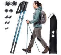 Trail Telescopic Walking Poles 2 Pack - Adjustable Twistlock Design, Lightweight Aluminium Trekking & Hiking Sticks, Steel Tips with Mud, Snow, Rubber & Boot Attachments for All-Terrain Use, 65-135cm