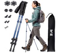 Trail Telescopic Walking Poles 2 Pack - Lightweight Aluminium, Adjustable Fliplock System, Trekking & Hiking Sticks, Steel Tips with Mud, Snow, Rubber & Boot Attachments for All-Terrain Use, 65-135cm