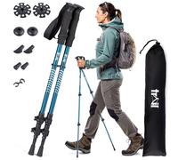 Trail Telescopic Walking Poles 2 Pack - Lightweight Aluminium, Adjustable Fliplock System, Trekking & Hiking Sticks, Steel Tips with Mud, Snow, Rubber & Boot Attachments for All-Terrain Use, 65-135cm