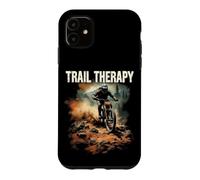 TRAIL THERAPY Cool Mountain Biker on Rocky Trail Case for iPhone 11