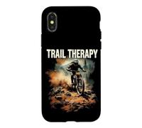 TRAIL THERAPY Cool Mountain Biker on Rocky Trail Case for iPhone X/XS