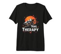 Trail Therapy Mountain Biker in Nature Scene Premium T-Shirt